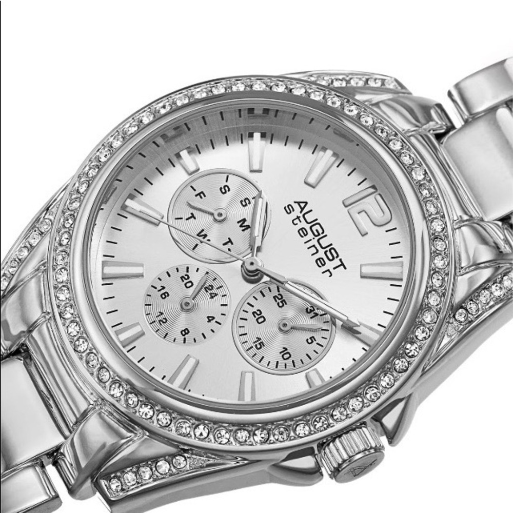 New women’s august stenier silver watch retail $495